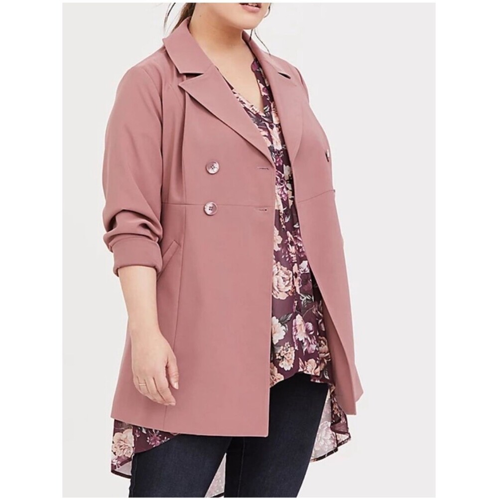 Torrid: Dusty Rose Trench Coat 1X